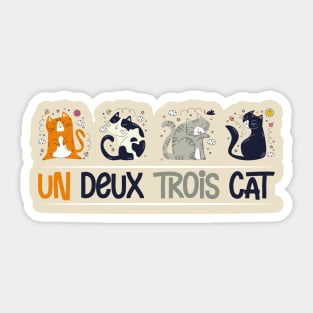 Un deux trois cat Sticker